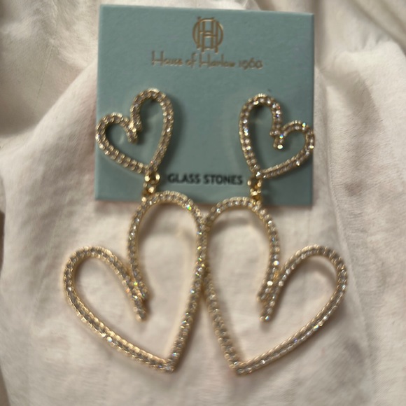 Double heart earrings brand new - Picture 1 of 2